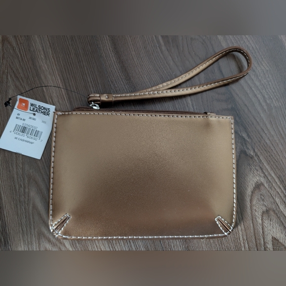 Wilsons Leather Handbags - Wilsons Leather‎ Metallic Gold Wristlet